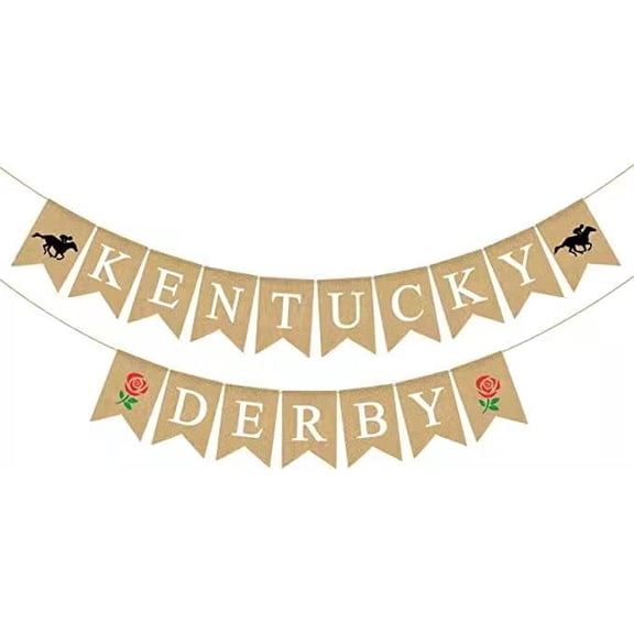 Burlap Kentucky Derby Banner Party Garland Decoration Horse Racing Mantel Fireplace Supplies