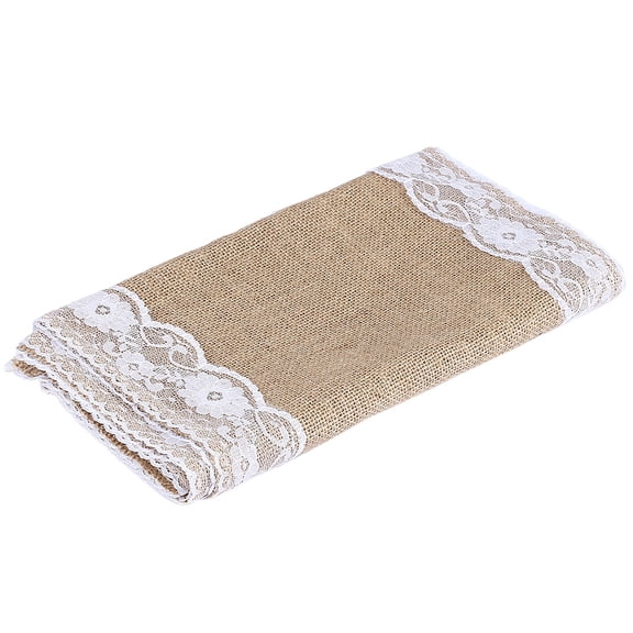 Burlap Lace Hessian Table Runner Jute Country Wedding Party Decor