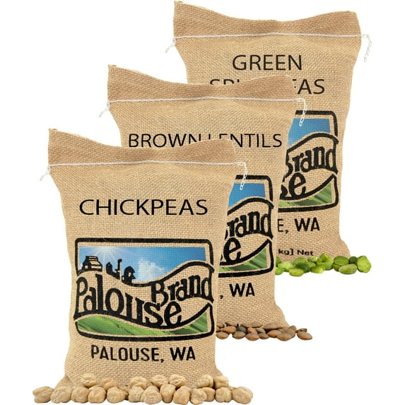 Certified Glyphosate Residue Free Garbanzo Beans, Brown Lentils and Green Split Peas | 15 total LBS | Non-GMO Project Verified