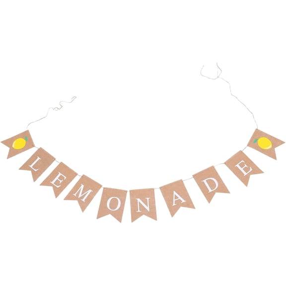 Burlap Lemonade Banner Summer Party Bunting Hanging Garland for Lemon Theme Baby Shower Birthday Party Supplies