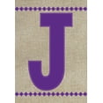 thumbnail image 1 of Burlap Monogram-J Garden Flag, 1 of 1