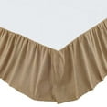 thumbnail image 1 of VHC Brands Burlap Solid Color Cotton Farmhouse Split Corners Gathered King Bed Skirt, Natural Tan, 1 of 2