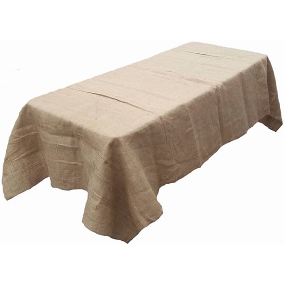 Natural Burlap Rectangular Tablecloth, 70 x 90 Inch