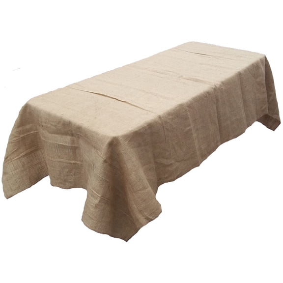 Burlap Fabrics Burlap Natural Tablecloth - 70 x 108 Inch Rectangular Rustic Event Decor
