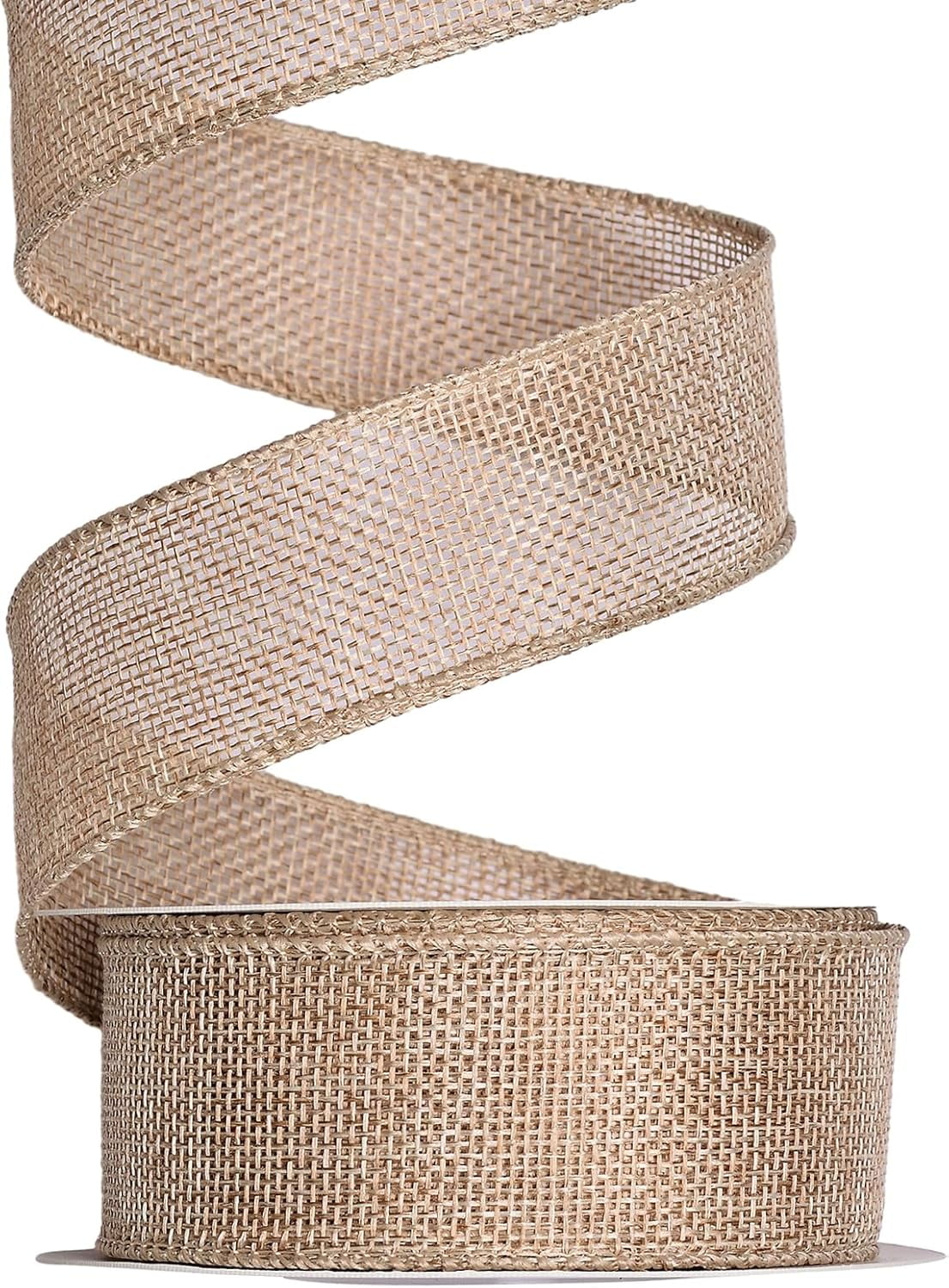 Burlap Natural Wired Ribbon, 1 1/2 inch 10 Yard, Jute Ribbon for Decoration Bows Craft Gift Wrapping Wreath Sewing