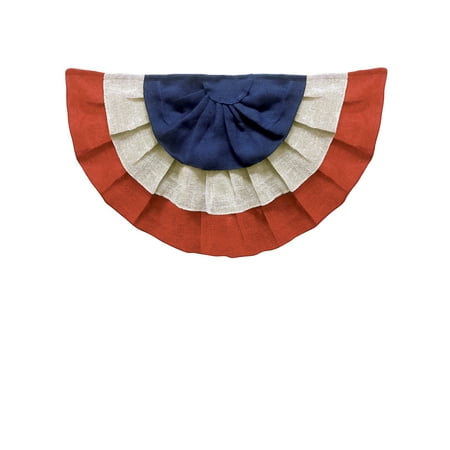 Burlap Patriotic Red, White & Blue Bunting - Rustic Americana
