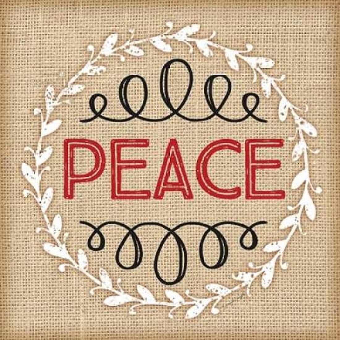 Burlap Peace Canvas Art - Jennifer Pugh (24 x 24)