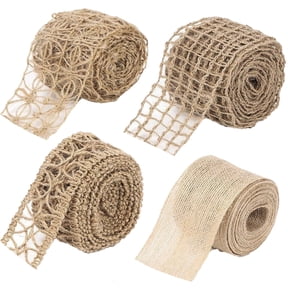 Burlap Ribbon 4 Rolls Jute Mesh Ribbon DIY Crafts/Handmade Wrapping Decor(Each Roll 78.7in)