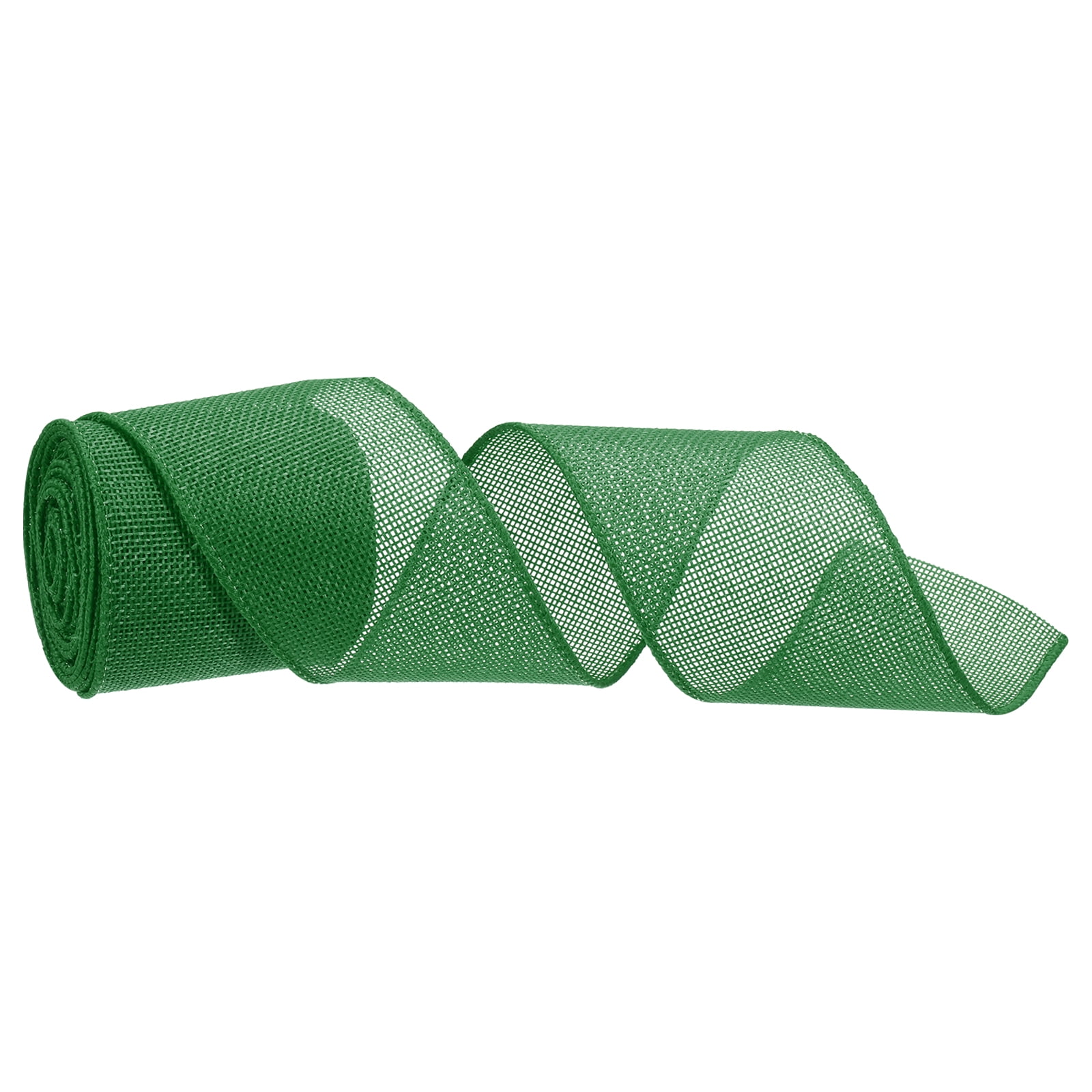 Burlap Ribbon Fabric Wired Edge Ribbons Forest Green 2-2/1 Inch x 5 ...