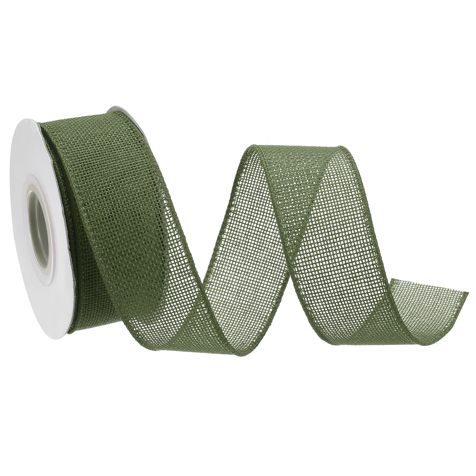 Lightweight Ribbon Burlap Ribbon Fabric Wired Edge Ribbons Light Green 1-1/2 Inch x 10 ...