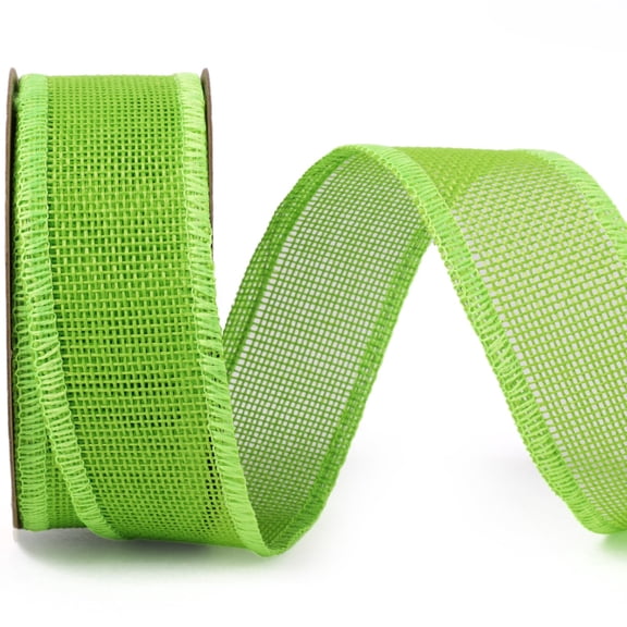 Burlap Ribbon Wired, 1 1/2 Inch x 12 Yards Neon Lime Green Burlap Fabric Ribbon for Spring Easter Crafts, Wreath, Bows, Gift Wrapping, Outdoor Decoration