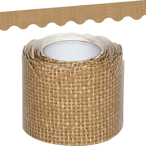 Burlap Scalloped Rolled Border Trim