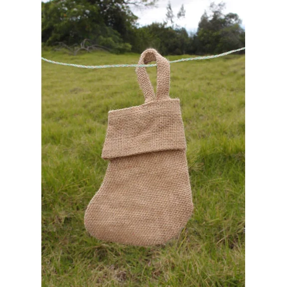 Burlap Fabric Burlap Stocking Natural - 6 x 5 Inch Mini Rustic Christmas Decor