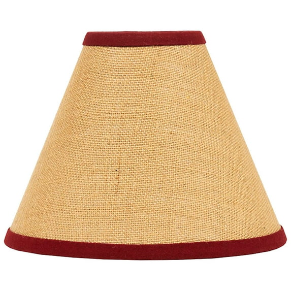 Burlap Stripe Barn Red 12" Bulb Clip Fabric Lamp Shade by Raghu