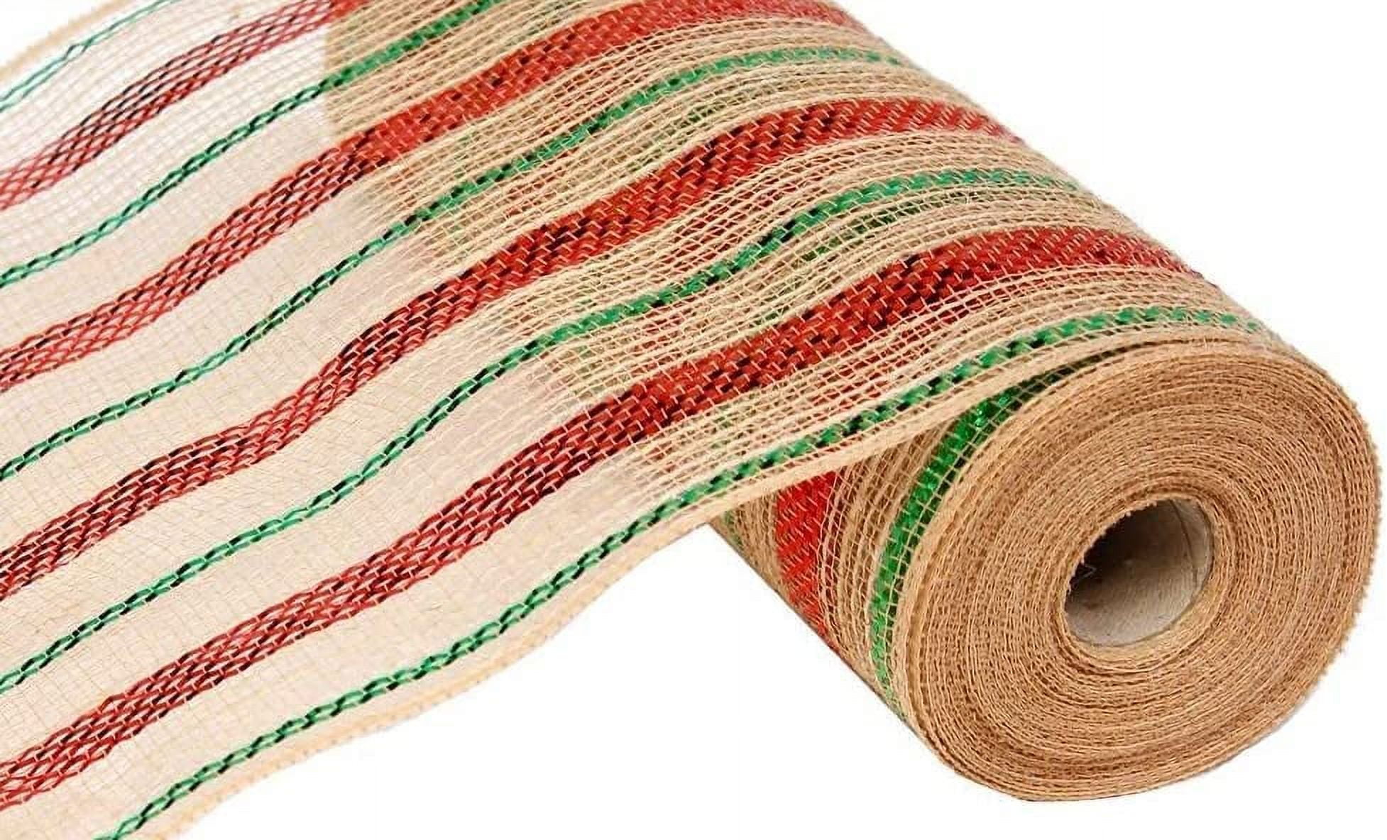 4 Rolls Poly Burlap Deco Mesh 10 Inch Wide Decorative Ribbon Wrapping Home  Door Wreath Decoration DIY Crafts Making 