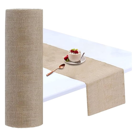 Burlap Table Runner,12" x120FT High Density Burlap Roll for Rustic Wedding ,Outdoor Tables,Farmhouse Style Party,Home Decor