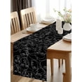 thumbnail image 1 of Burlap Table Runner 120 Inches Long, Abstract Character Face Modern Line Arts Non-Slip Kitchen Table Runners for Dining Room Everyday Use Party Table Decorations Black White, 1 of 9