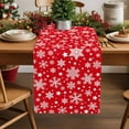 thumbnail image 1 of Burlap Table Runner 120 Inches Long,Christmas Winter Snowflakes Non-Slip Kitchen Table Runners for Dining Room Everyday Use Party Table Decorations Red White, 1 of 9