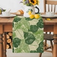 Burlap Table Runner 120 Inches Long, Summer Simple Tropical Leaves Non ...