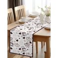 thumbnail image 1 of Burlap Table Runner 120 Inches Long, Watercolor Coffee Cup Bean Heart Non-Slip Kitchen Table Runners for Dining Room Everyday Use Party Table Decorations Country Graffiti Style, 1 of 9