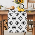 Burlap Table Runner 36 Inches Long, Aztec Tribal Pattern Non-Slip ...