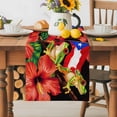 thumbnail image 1 of Burlap Table Runner 36 Inches Long,Country Red Flowers Frog Non-Slip Kitchen Table Runners for Dining Room Everyday Use Party Table Decorations Puerto Rico Flag, 1 of 9