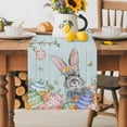 thumbnail image 1 of Burlap Table Runner 36 Inches Long, Easter Rabbit Egg Flower Non-Slip Kitchen Table Runners for Dining Room Everyday Use Party Table Decorations Spring Butterfly Tree Branch Wooden, 1 of 9