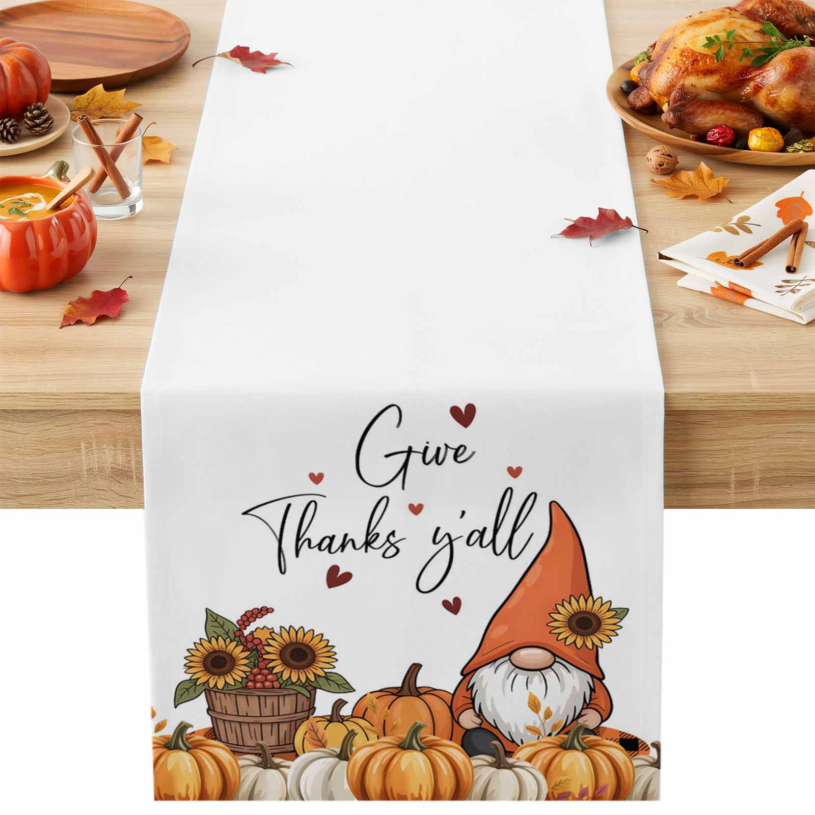 Burlap Table Runner 36 Inches Long, Farm Thanksgiving Dwarf Pumpkin ...