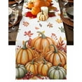 thumbnail image 1 of Burlap Table Runner 36 Inches Long,Orange Pumpkin Thanksgiving Watercolor Maple Leaf Non-Slip Kitchen Table Runners for Dining Room Everyday Use Party Table Decorations Fall Harvest, 1 of 9