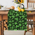 thumbnail image 1 of Burlap Table Runner 36 Inches Long,St. Patrick's Day Shamrock Non-Slip Kitchen Table Runners for Dining Room Everyday Use Party Table Decorations Seamless Green Leaf on Black, 1 of 9