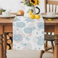 thumbnail image 1 of Burlap Table Runner 36 Inches Long, Summer Ocean Abstract Conch Non-Slip Kitchen Table Runners for Dining Room Everyday Use Party Table Decorations Watercolor Blue Corals, 1 of 9