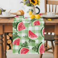 thumbnail image 1 of Burlap Table Runner 36 Inches Long, Summer Tropical Watermelon Non-Slip Kitchen Table Runners for Dining Room Everyday Use Party Table Decorations Green White Buffalo Plaid, 1 of 9