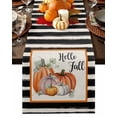 thumbnail image 1 of Burlap Table Runner 36 Inches Long,Thanksgiving Fall Pumpkin Black Stripes Non-Slip Kitchen Table Runners for Dining Room Everyday Use Party Table Decorations Autumn Farm Harvest, 1 of 9