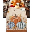 thumbnail image 1 of Burlap Table Runner 36 Inches Long,Thanksgiving Pumpkin Fall Eucalyptus Leaves Non-Slip Kitchen Table Runners for Dining Room Everyday Use Party Table Decorations Maple Leaf Sunflowers Boho, 1 of 9