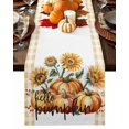thumbnail image 1 of Burlap Table Runner 36 Inches Long,Thanksgiving Pumpkin Fall Sunflower Non-Slip Kitchen Table Runners for Dining Room Everyday Use Party Table Decorations Orange Plaid, 1 of 9