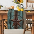 thumbnail image 1 of Burlap Table Runner 36 Inches Long, Vintage Western Star Non-Slip Kitchen Table Runners for Dining Room Everyday Use Party Table Decorations Farm Shabby Wood Board, 1 of 9