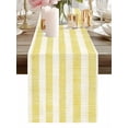thumbnail image 1 of Burlap Table Runner 48 Inches Long, Farmhouse Yellow Linen Stripes Non-Slip Kitchen Table Runners for Dining Room Everyday Use Party Table Decorations Vintage, 1 of 9