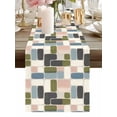 thumbnail image 1 of Burlap Table Runner 48 Inches Long, Modern Colorful Geometric Pattern Non-Slip Kitchen Table Runners for Dining Room Everyday Use Party Table Decorations Abstract Minimalist Style, 1 of 9