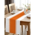 Burlap Table Runner 48 Inches Long, Orange Stripes Modern Geometric Non ...