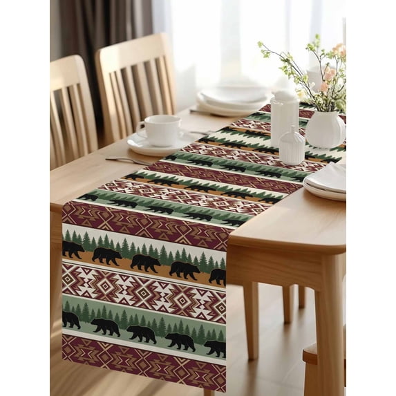 Burlap Table Runner 48 Inches Long, Western Farmhouse Tribal Pattern ...