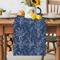 thumbnail image 1 of Burlap Table Runner 60 Inches Long, Abstract Branches Navy Blue Non-Slip Kitchen Table Runners for Dining Room Everyday Use Party Table Decorations Modern Minimalist Art, 1 of 9