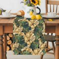thumbnail image 1 of Burlap Table Runner 60 Inches Long, Abstract Green Gold Ginkgo Leaf Non-Slip Kitchen Table Runners for Dining Room Everyday Use Party Table Decorations Rustic Autumn Fall Leaves, 1 of 9