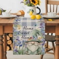 thumbnail image 1 of Burlap Table Runner 60 Inches Long, Gnome Butterfly on Purple Check Non-Slip Kitchen Table Runners for Dining Room Everyday Use Party Table Decorations Summer Wildflower Herb, 1 of 9