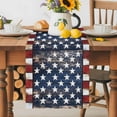 thumbnail image 1 of Burlap Table Runner 60 Inches Long, Retro Farmhouse Stars Stripes Non-Slip Kitchen Table Runners for Dining Room Everyday Use Party Table Decorations Shabby Wood Plank American Flag, 1 of 9