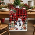 thumbnail image 1 of Burlap Table Runner 60 Inches Long,Snowman Christmas Red Buffalo Plaid Non-Slip Kitchen Table Runners for Dining Room Everyday Use Party Table Decorations Xmas Tree Poinsettia Snowflake, 1 of 9