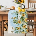 Burlap Table Runner 60 Inches Long, Summer Yellow Sunflower Green Leaf ...