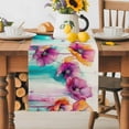 thumbnail image 1 of Burlap Table Runner 70 Inches Long, Abstract Floral Blossom Aesthetic Non-Slip Kitchen Table Runners for Dining Room Everyday Use Party Table Decorations Flower Painting Artwork, 1 of 9