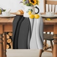 thumbnail image 1 of Burlap Table Runner 70 Inches Long, Abstract Grey White Black Waves Non-Slip Kitchen Table Runners for Dining Room Everyday Use Party Table Decorations Gradient Line, 1 of 9