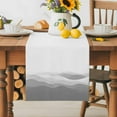 thumbnail image 1 of Burlap Table Runner 70 Inches Long, Abstract Minimalist Gray Ombre Non-Slip Kitchen Table Runners for Dining Room Everyday Use Party Table Decorations Modern Geometric Wave Stripe, 1 of 9