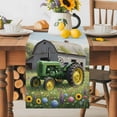 thumbnail image 1 of Burlap Table Runner 70 Inches Long, Farm Agricultural Machinery Gray Barn Non-Slip Kitchen Table Runners for Dining Room Everyday Use Party Table Decorations Watercolor Flowers, 1 of 9